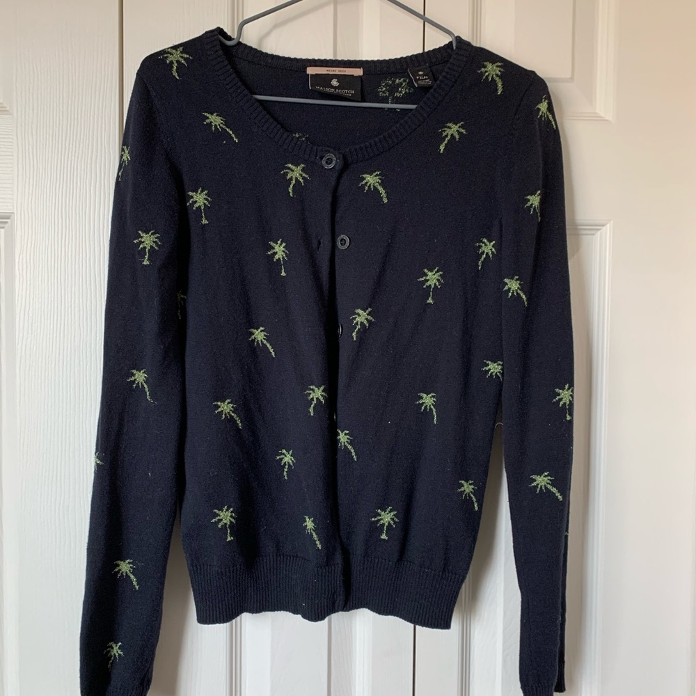Palm tree cardigan Sz small